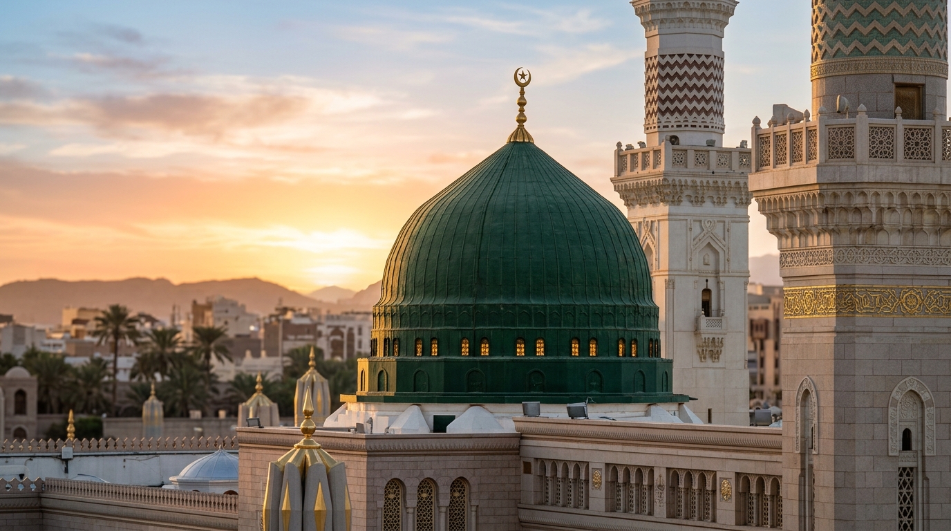 Madinah Green Dome Sunrise